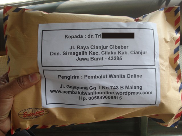pengiriman Pembalut Wanita ke alamat Jl. Raya Cianjur Cibeber, Dusun Sirnagalih Kecamatan Cilaku Kabupaten Cianjur, JAWA BARAT